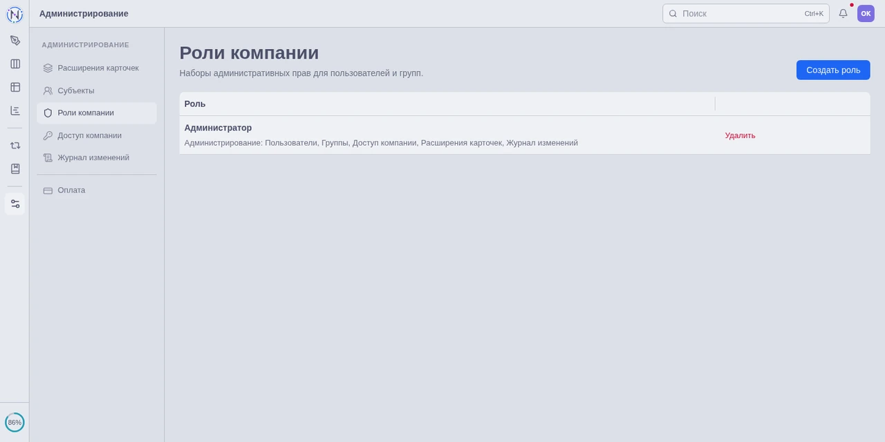 Роли компании