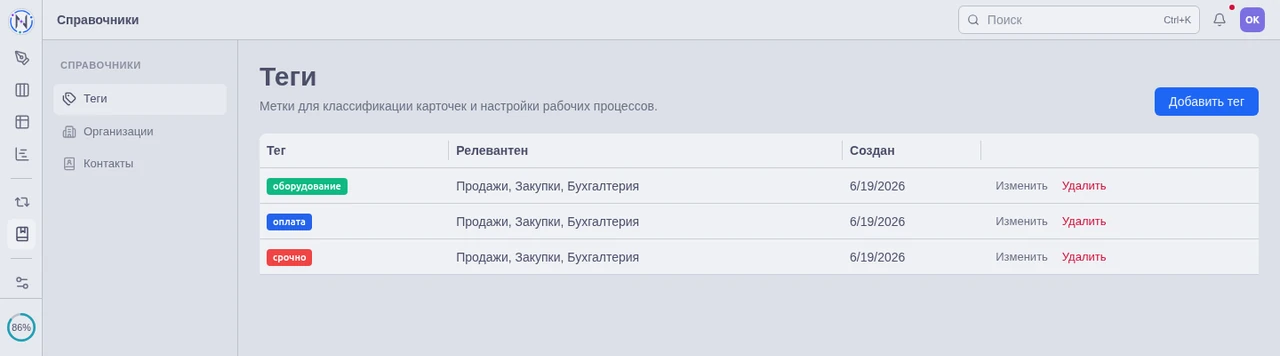 Справочник тегов